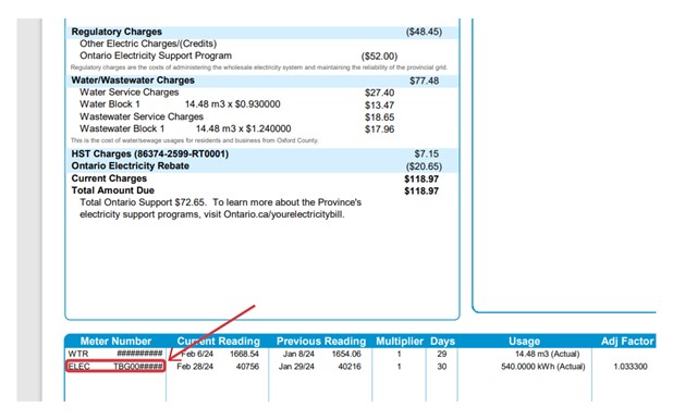 Where to locate your THI meter number